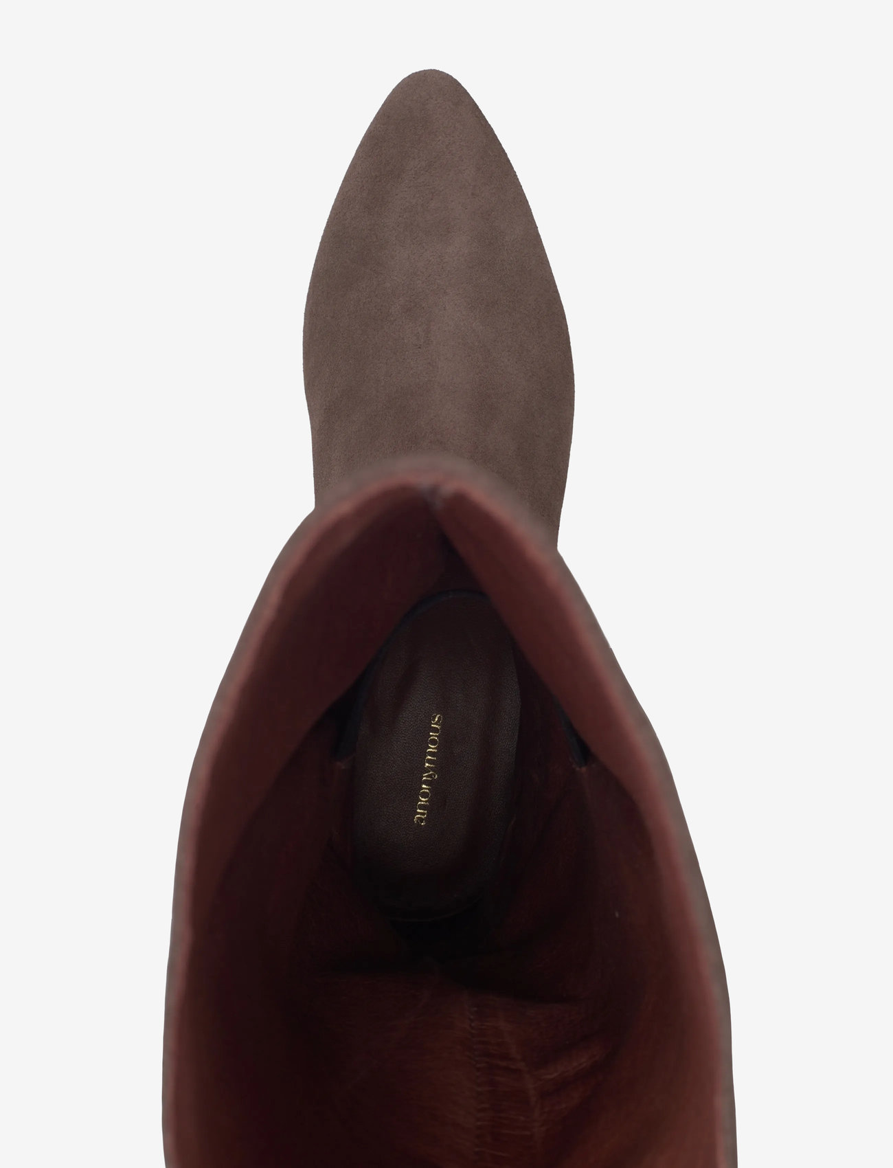 Anonymous Copenhagen - Jasmina 20 - knähöga stövlar - calf suede & sleek leather coffee brown & dark taupe - 3