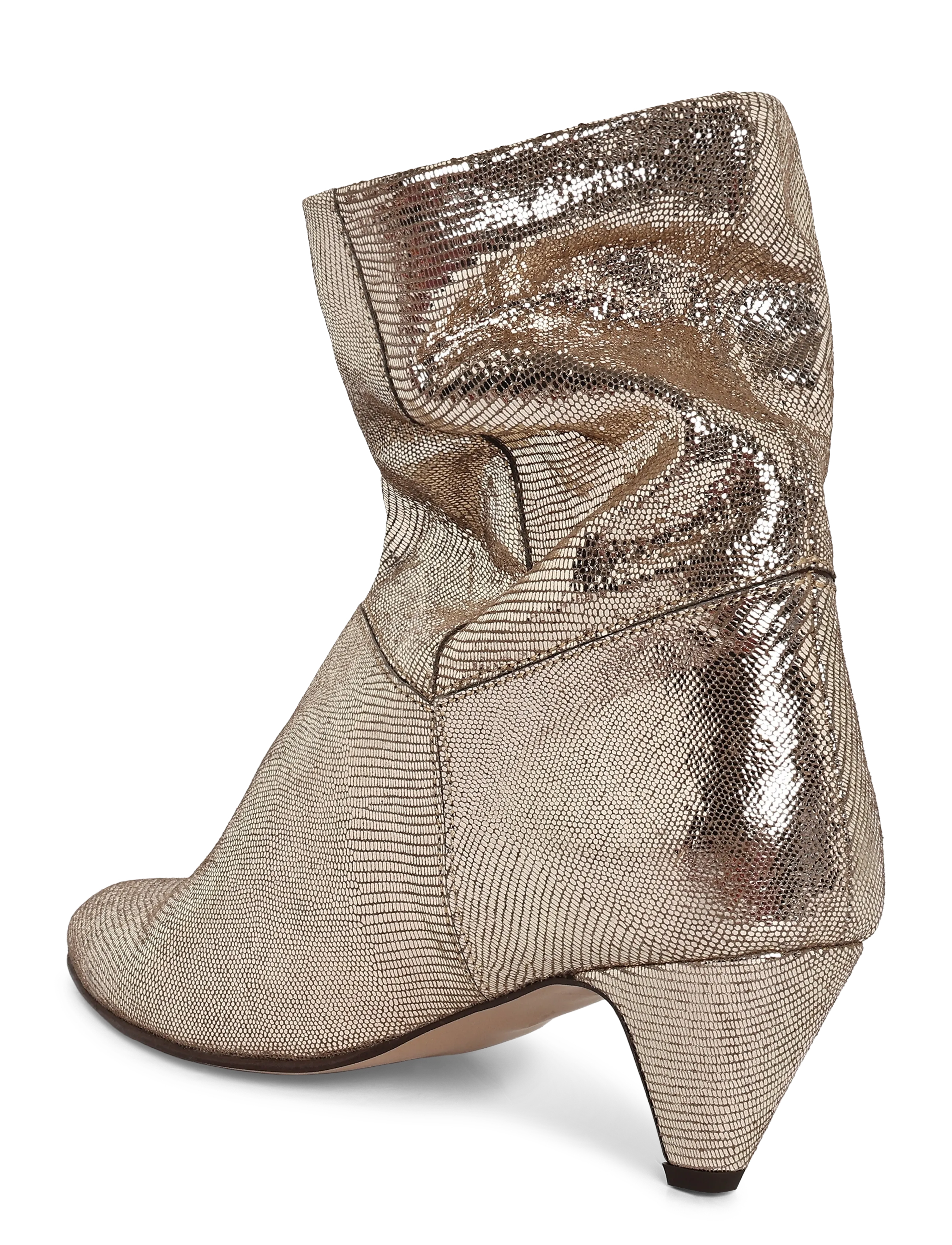 Anonymous Copenhagen - Jassi 50 stiletto - heeled ankle boots - lizard metallic goat vintage champagne - 1