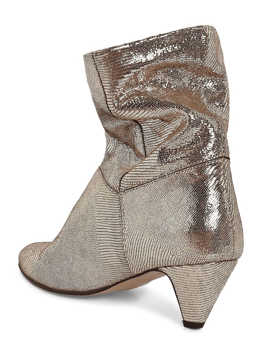 Anonymous Copenhagen - Jassi 50 stiletto - heeled ankle boots - lizard metallic goat vintage champagne - 1