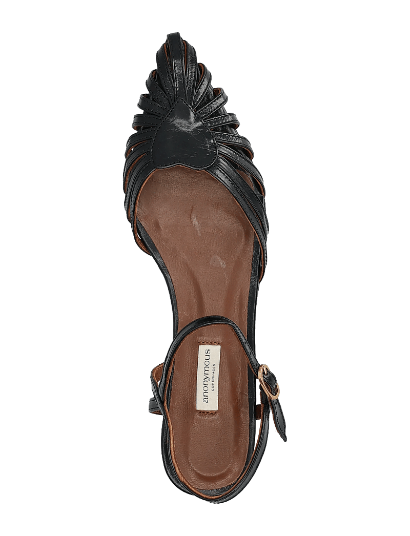 Anonymous Copenhagen - Keesha 10 - kontsata sandaalid - crinkled polished goat black - 3