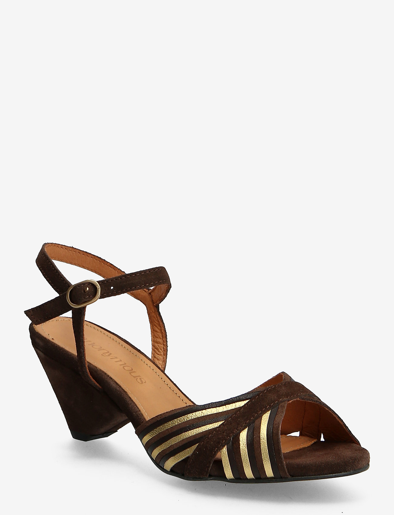 Anonymous Copenhagen - Kristine Calf suede mix - coffee brown gold - 0