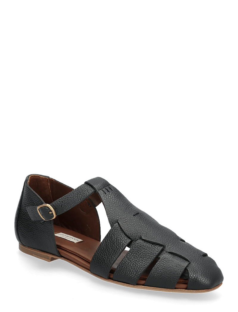 Anonymous Copenhagen - Lain flats - gladiaator sandaalid - pebbled soft calf black - 0