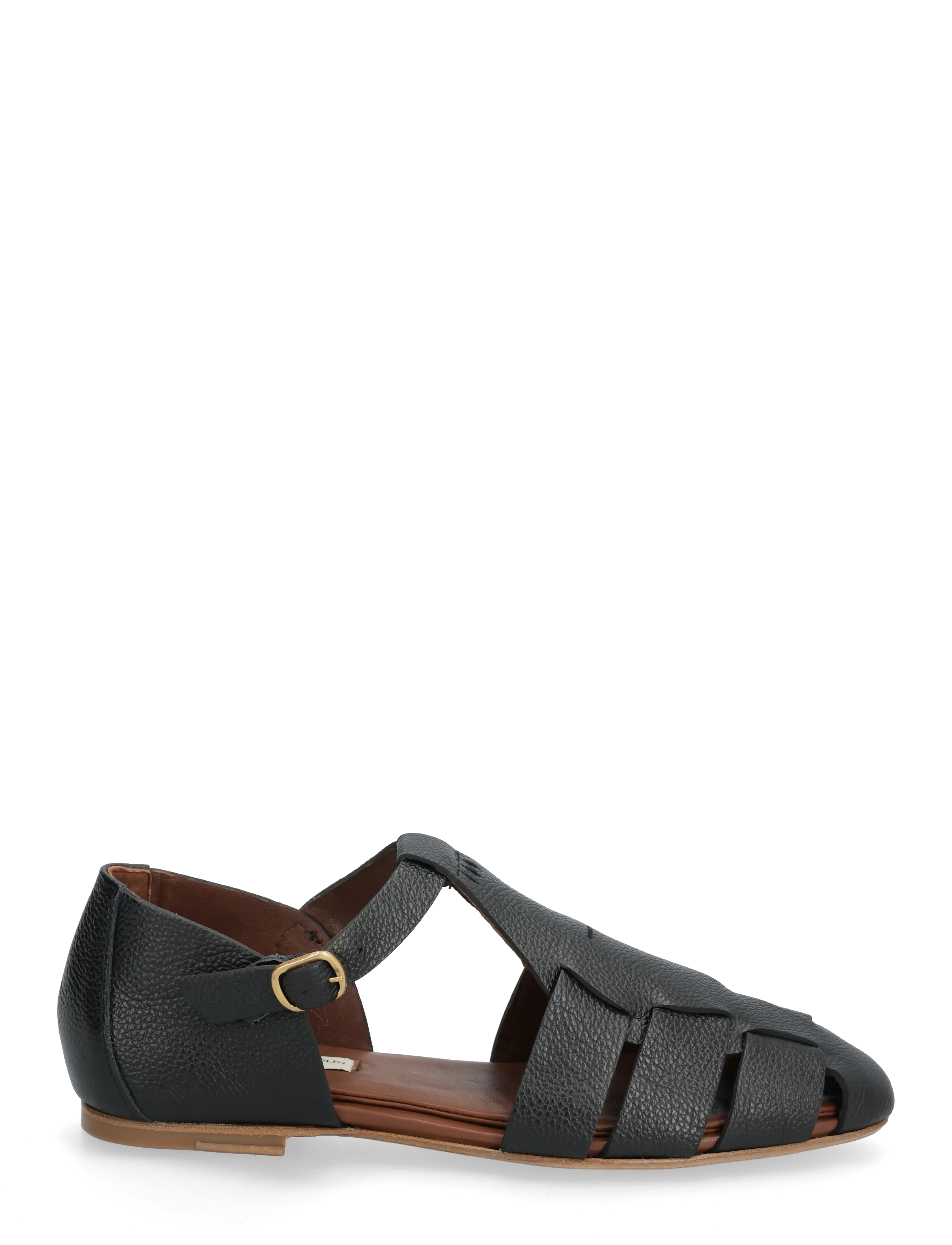 Anonymous Copenhagen - Lain flats - gladiatorsandaler - pebbled soft calf black - 1
