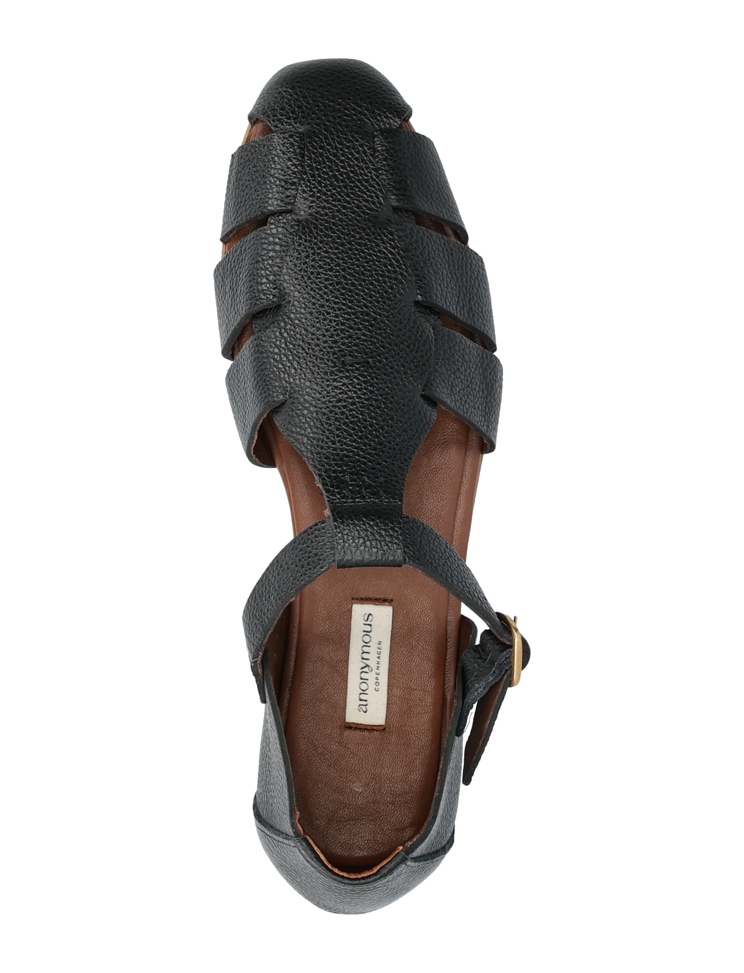 Anonymous Copenhagen - Lain flats - gladiatorsandaler - pebbled soft calf black - 3