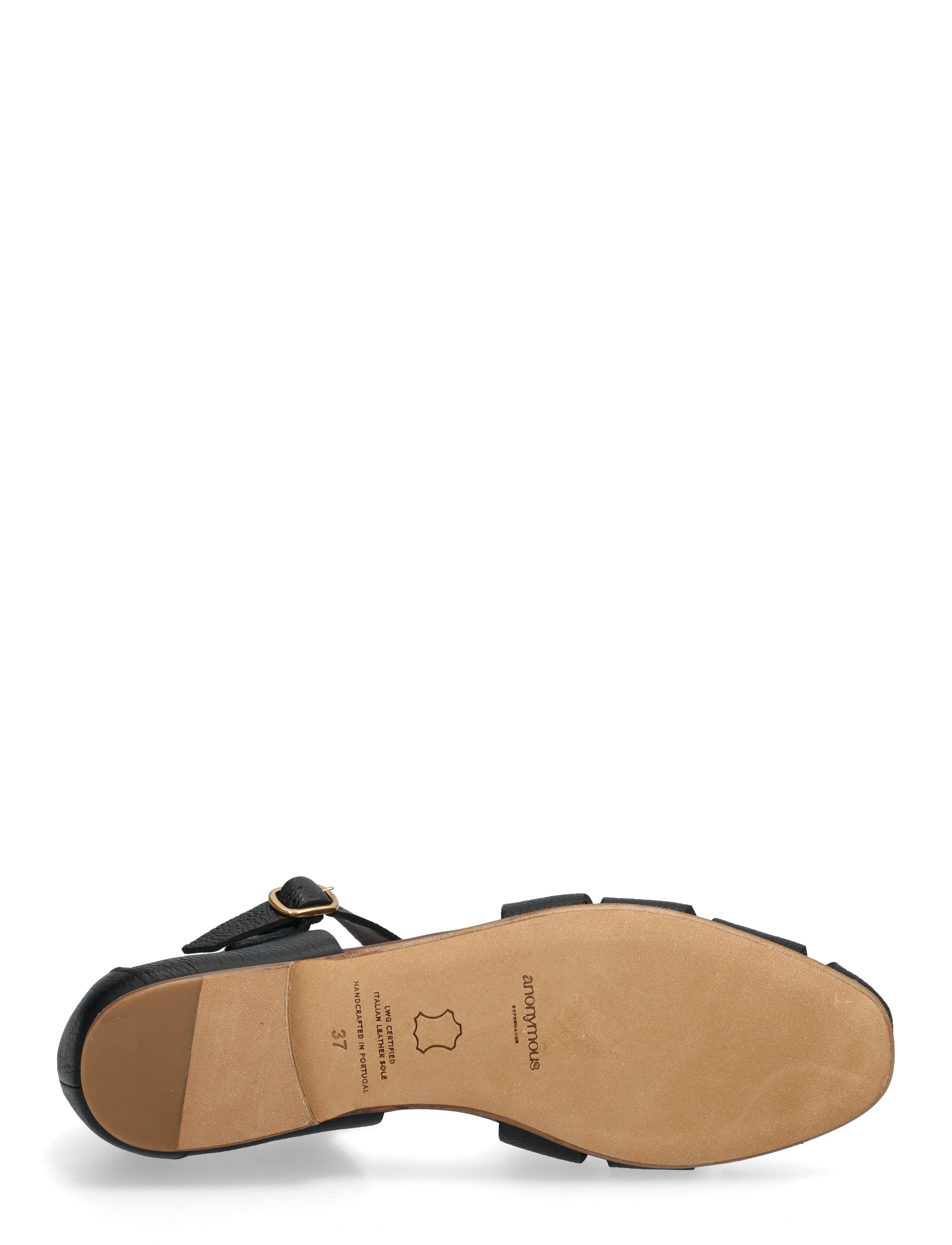 Anonymous Copenhagen - Lain flats - gladiatorsandaler - pebbled soft calf black - 4