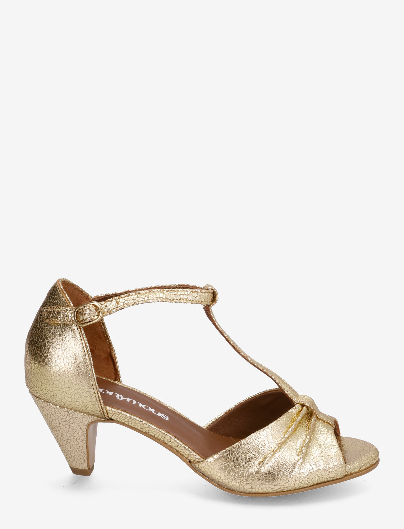 Anonymous Copenhagen - Linette 50 - sandaler med hæl - crackled metallic goat gold - 1