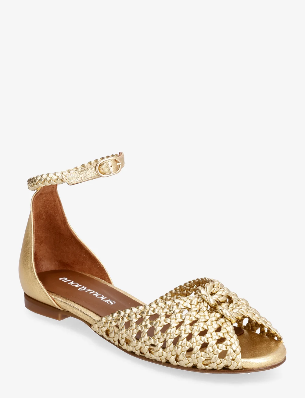 Anonymous Copenhagen - Lucy 10 - flade sandaler - braided leather gold - 0