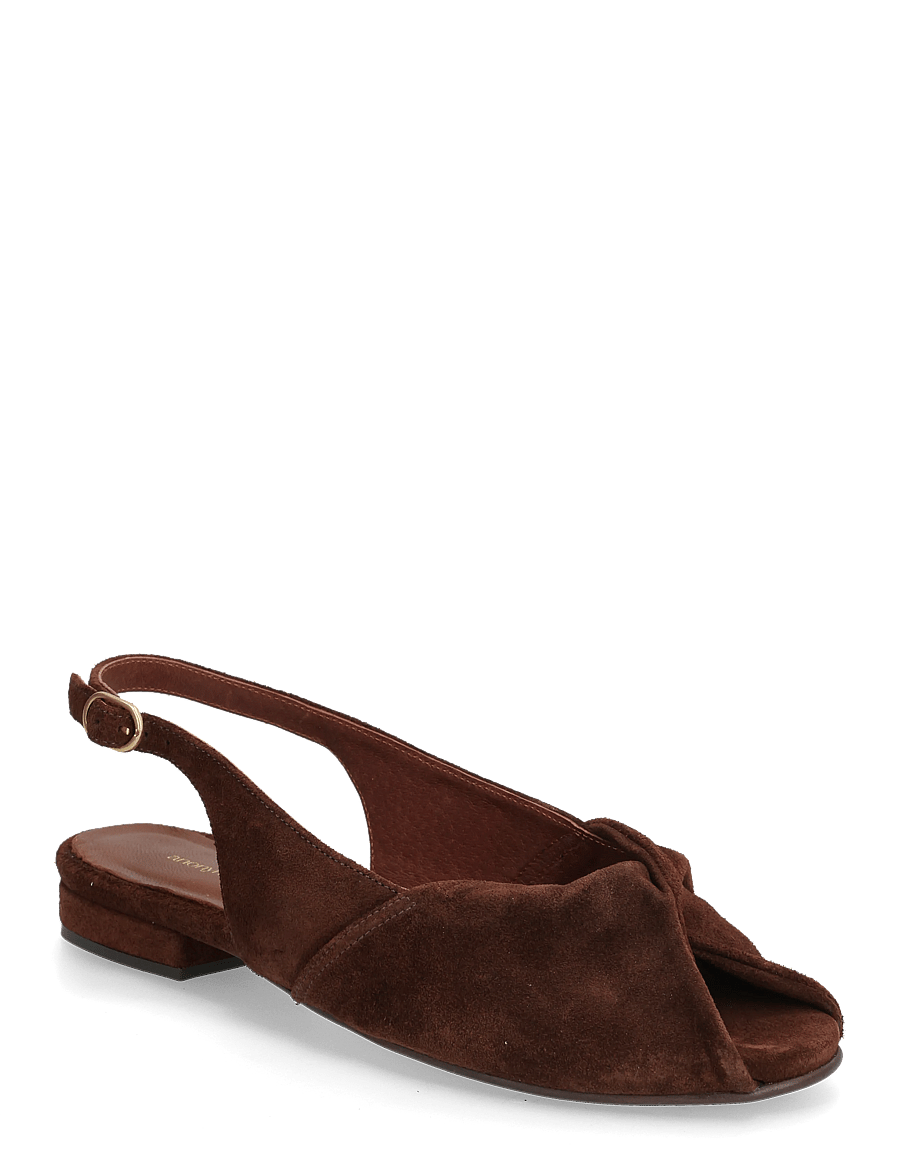 Anonymous Copenhagen - Magda 20 - flatir sandalar - calf suede chocolate - 0