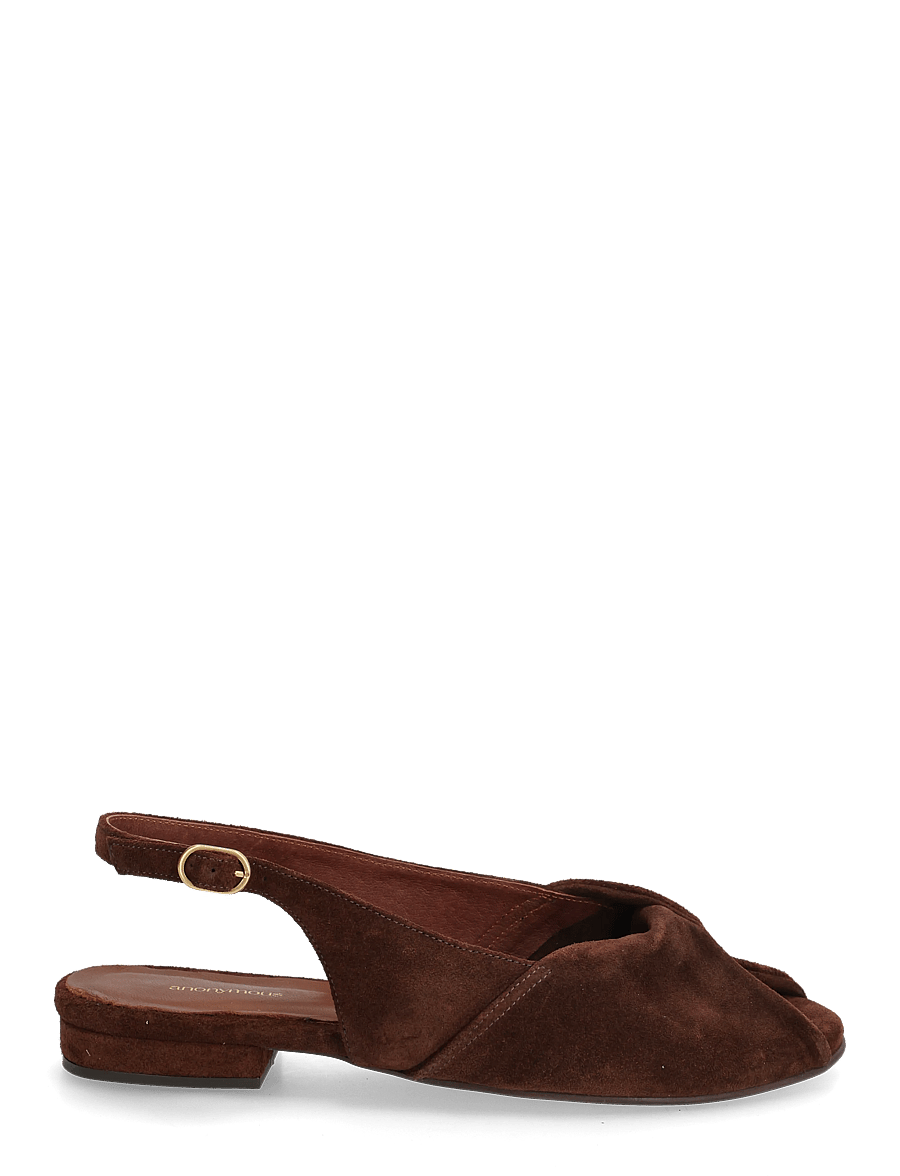 Anonymous Copenhagen - Magda 20 - flatir sandalar - calf suede chocolate - 1