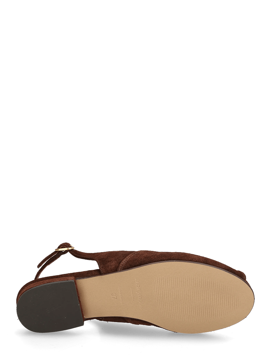 Anonymous Copenhagen - Magda 20 - flatir sandalar - calf suede chocolate - 4