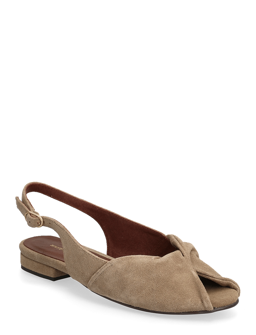 Anonymous Copenhagen - Magda 20 - flache sandalen - calf suede mushroom - 0