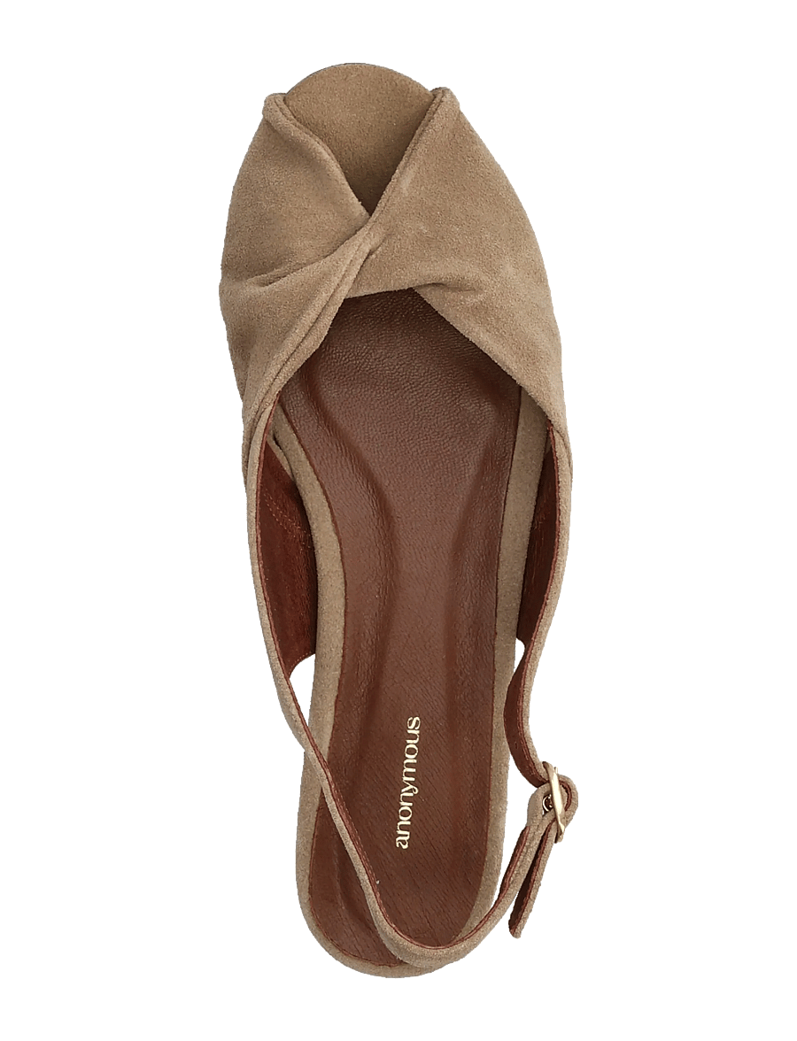 Anonymous Copenhagen - Magda 20 - flache sandalen - calf suede mushroom - 3