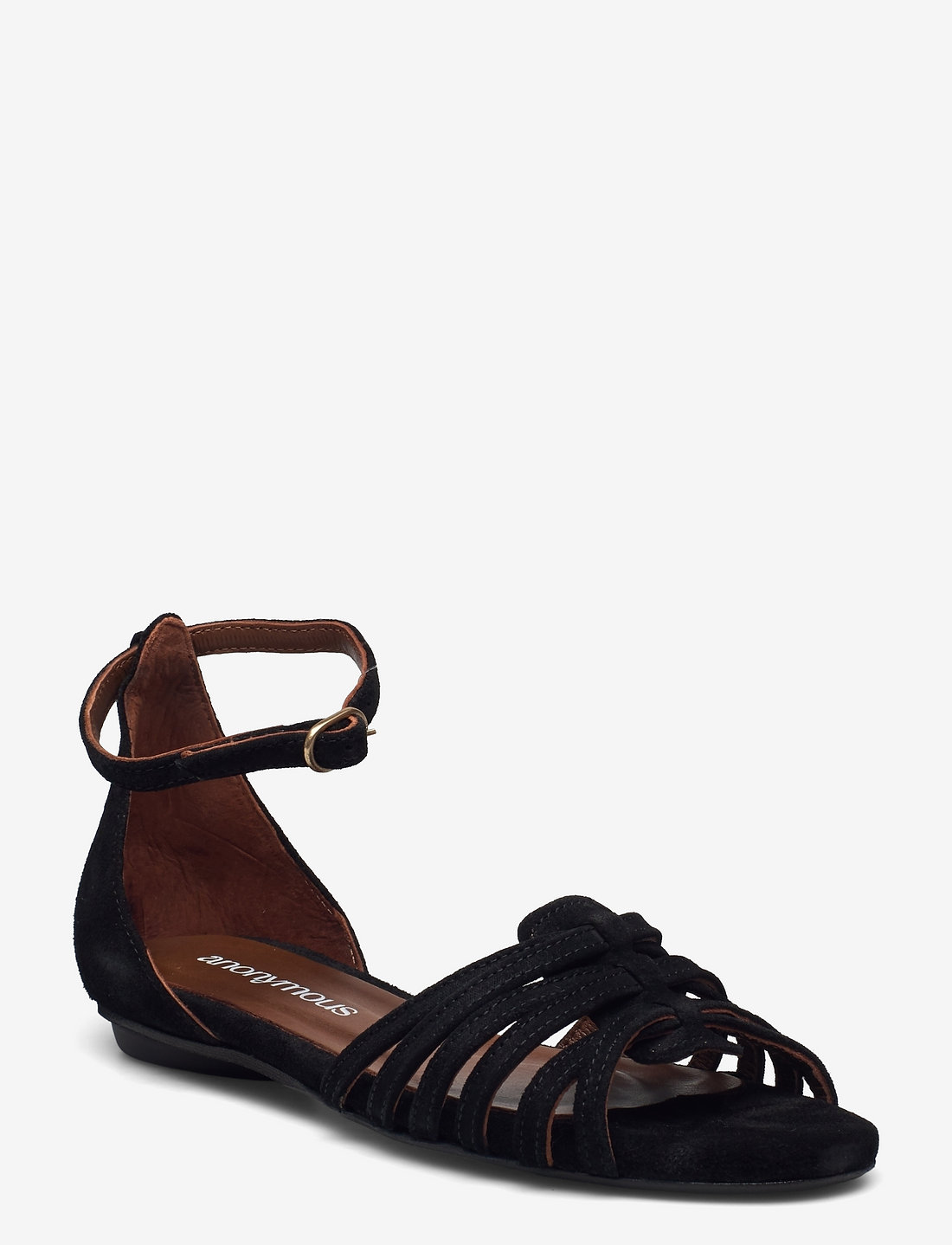 Anonymous Copenhagen - Mareike 10 - platta sandaler - calf suede black - 0