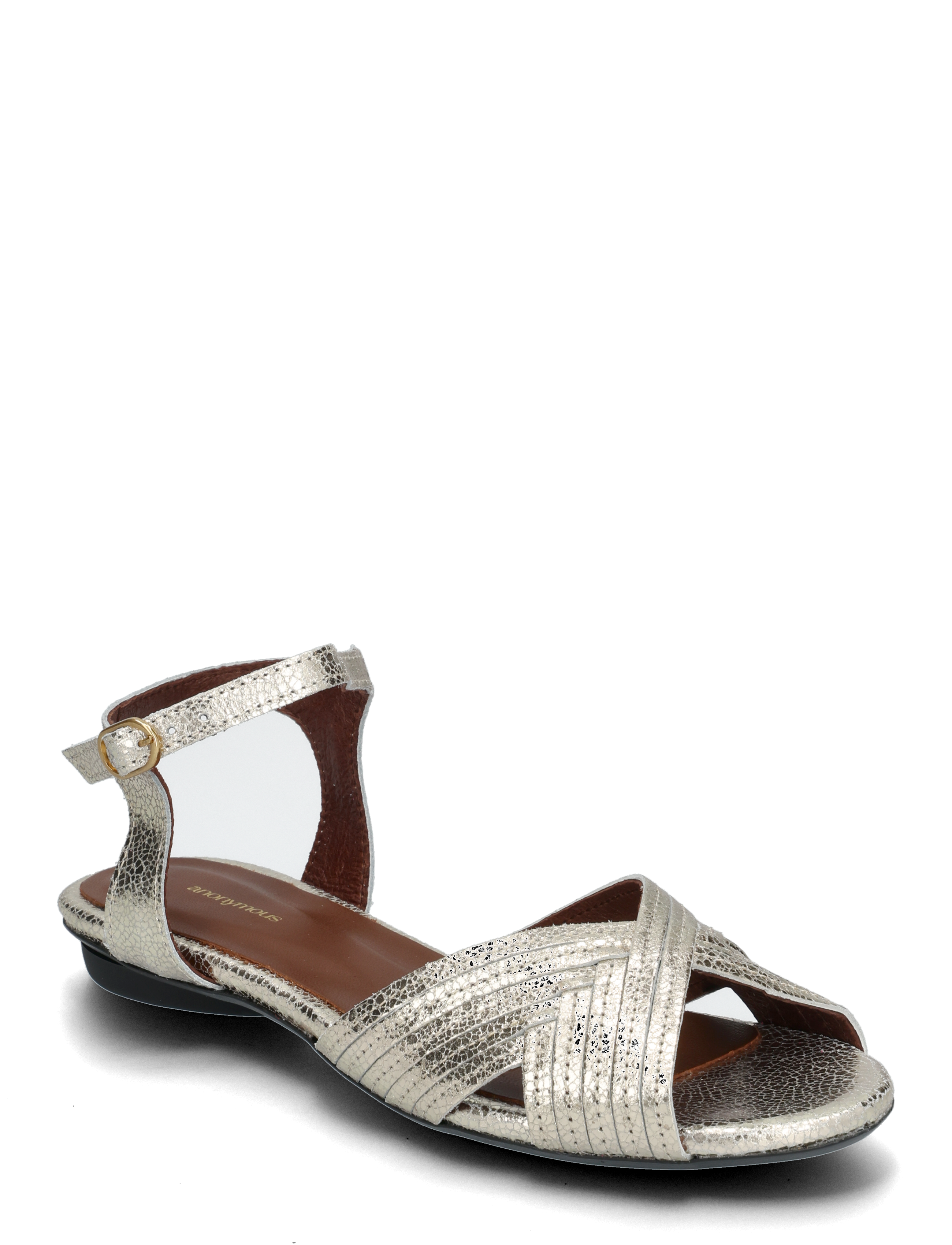 Anonymous Copenhagen Niabi 10 - Sandaler - CRACKLED METALLIC GOAT CHAMPAGNE / silver
