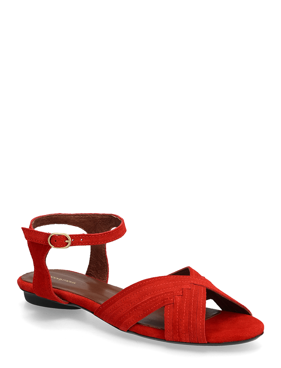 Anonymous Copenhagen - Niabi 10 - flade sandaler - calf suede ruby red - 0