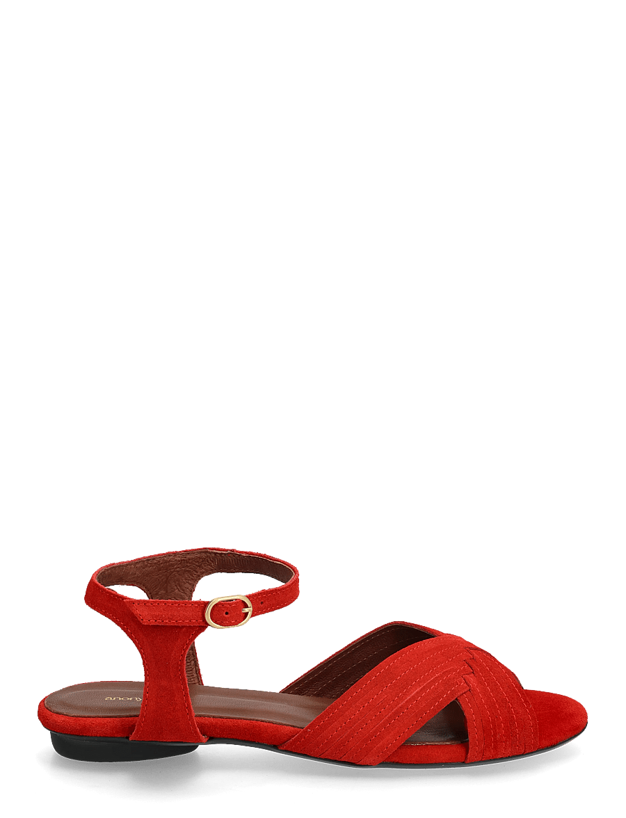 Anonymous Copenhagen - Niabi 10 - flade sandaler - calf suede ruby red - 1