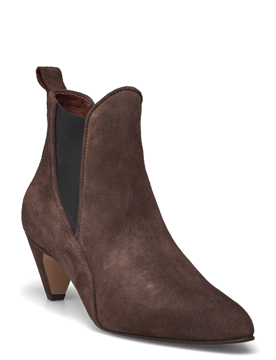 Anonymous Copenhagen - Rikley - ankelboots med hæl - calf suede coffee brown - 0