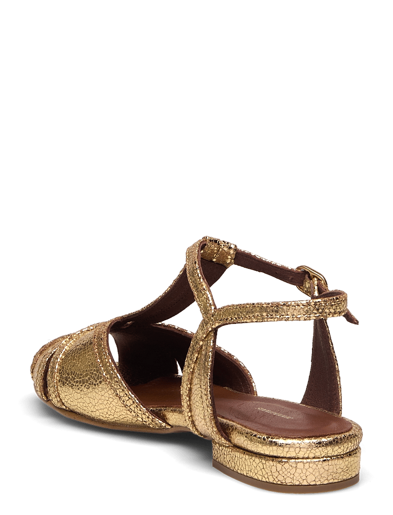 Anonymous Copenhagen - Therese 20 - flade sandaler - crackled metallic goat gold - 3