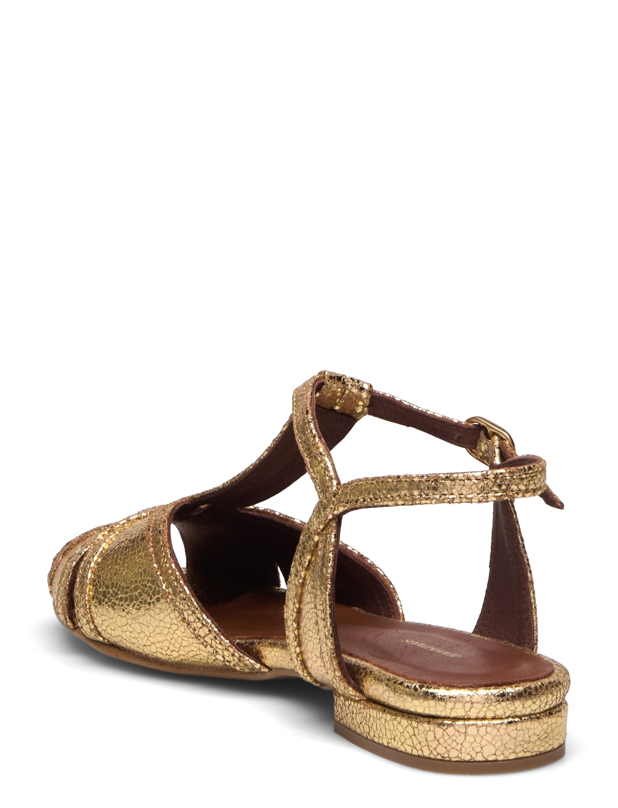 Anonymous Copenhagen - Therese 20 - flatir sandalar - crackled metallic goat gold - 3