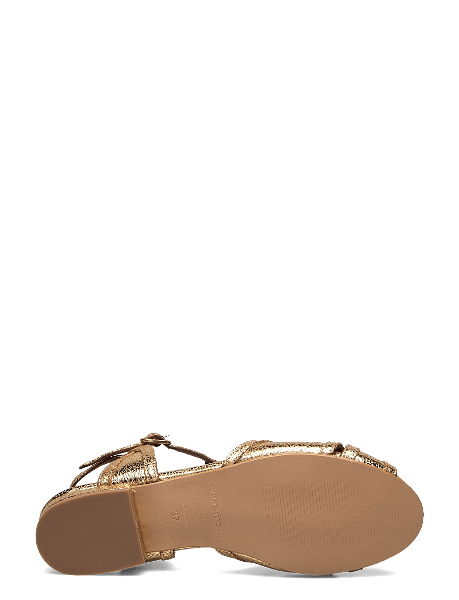 Anonymous Copenhagen - Therese 20 - flatir sandalar - crackled metallic goat gold - 5