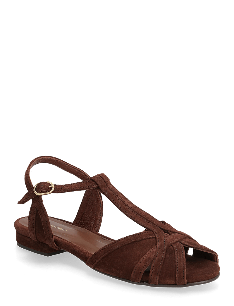 Anonymous Copenhagen - Therese 20 - flade sandaler - calf suede chocolate - 0