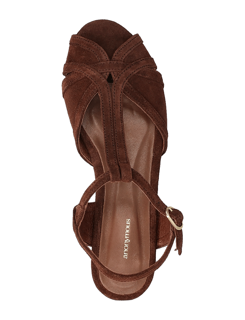 Anonymous Copenhagen - Therese 20 - flache sandalen - calf suede chocolate - 3