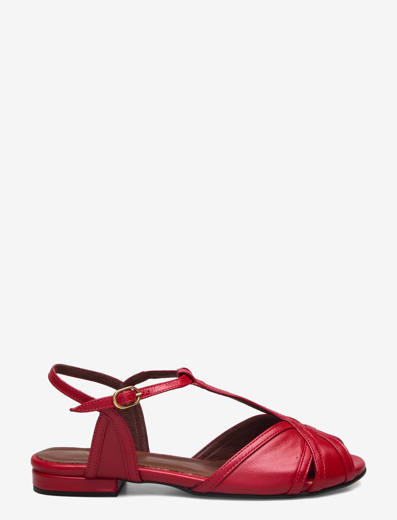 Anonymous Copenhagen - Therese 20 - platta sandaler - shiny lamb ruby red - 1