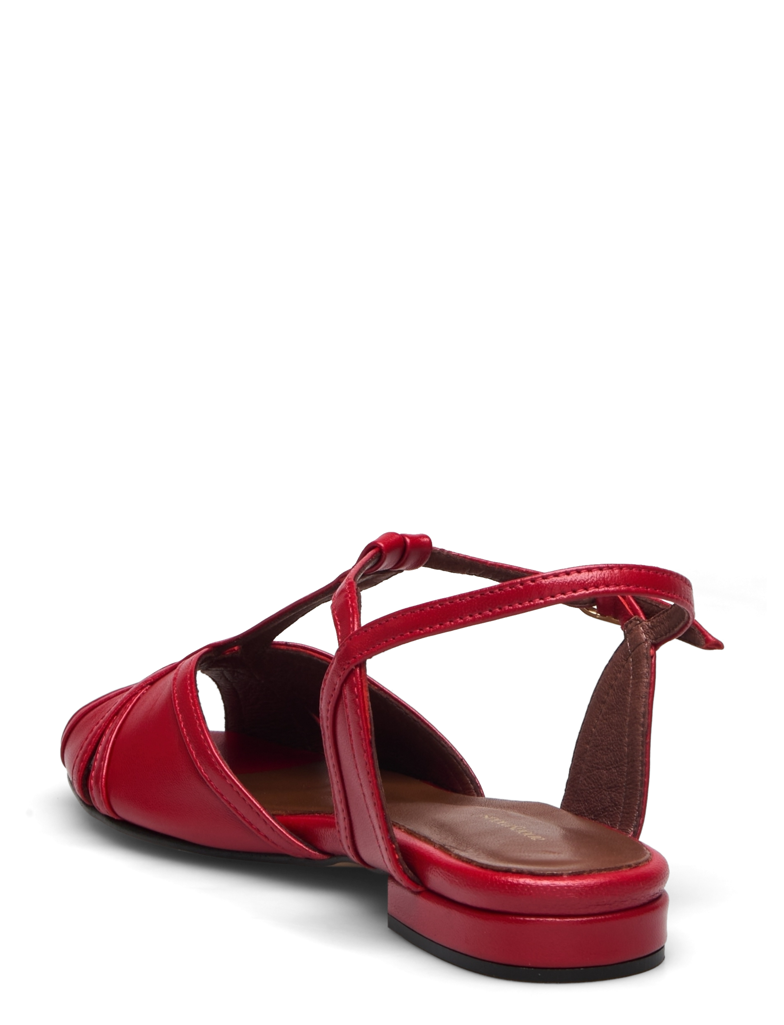 Anonymous Copenhagen - Therese 20 - flade sandaler - shiny lamb ruby red - 2