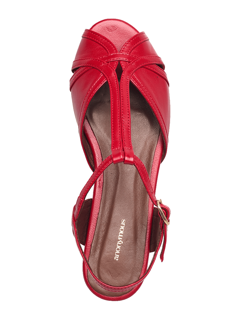 Anonymous Copenhagen - Therese 20 - platta sandaler - shiny lamb ruby red - 3