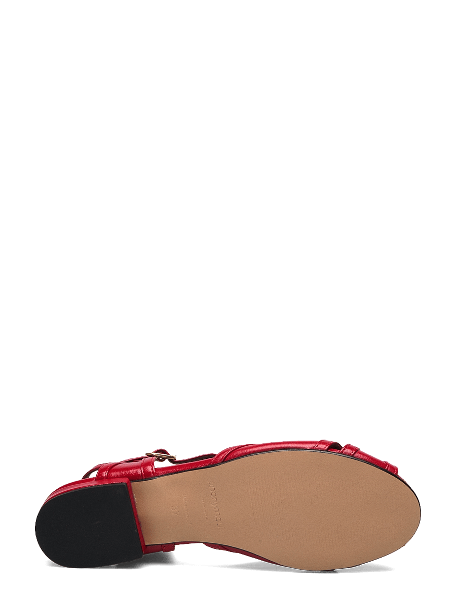 Anonymous Copenhagen - Therese 20 - platta sandaler - shiny lamb ruby red - 4