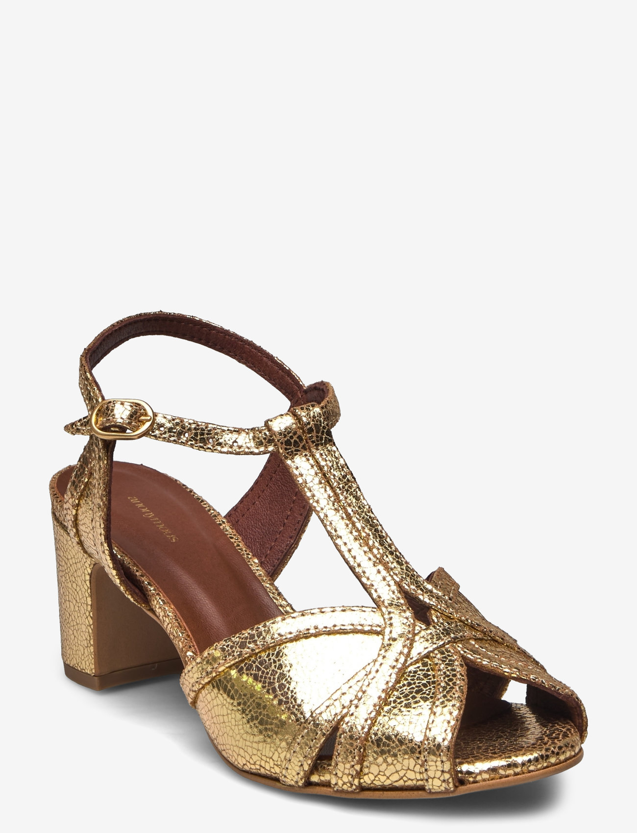 Anonymous Copenhagen - Therese 55 - heeled sandals - crackled metallic goat gold - 0