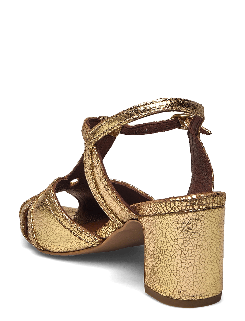 Anonymous Copenhagen - Therese 55 - open toe shoes - crackled metallic goat gold - 2