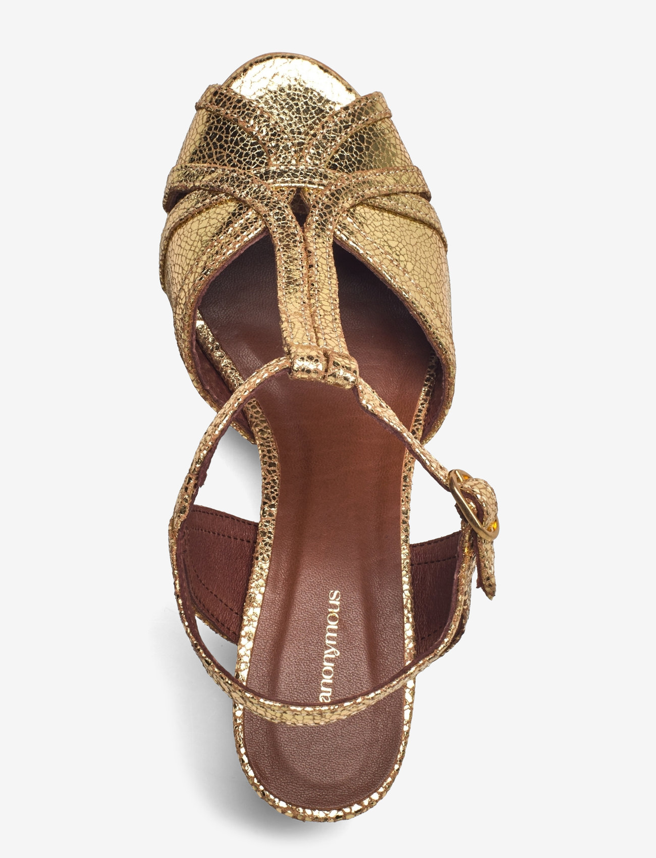 Anonymous Copenhagen - Therese 55 - heeled sandals - crackled metallic goat gold - 4