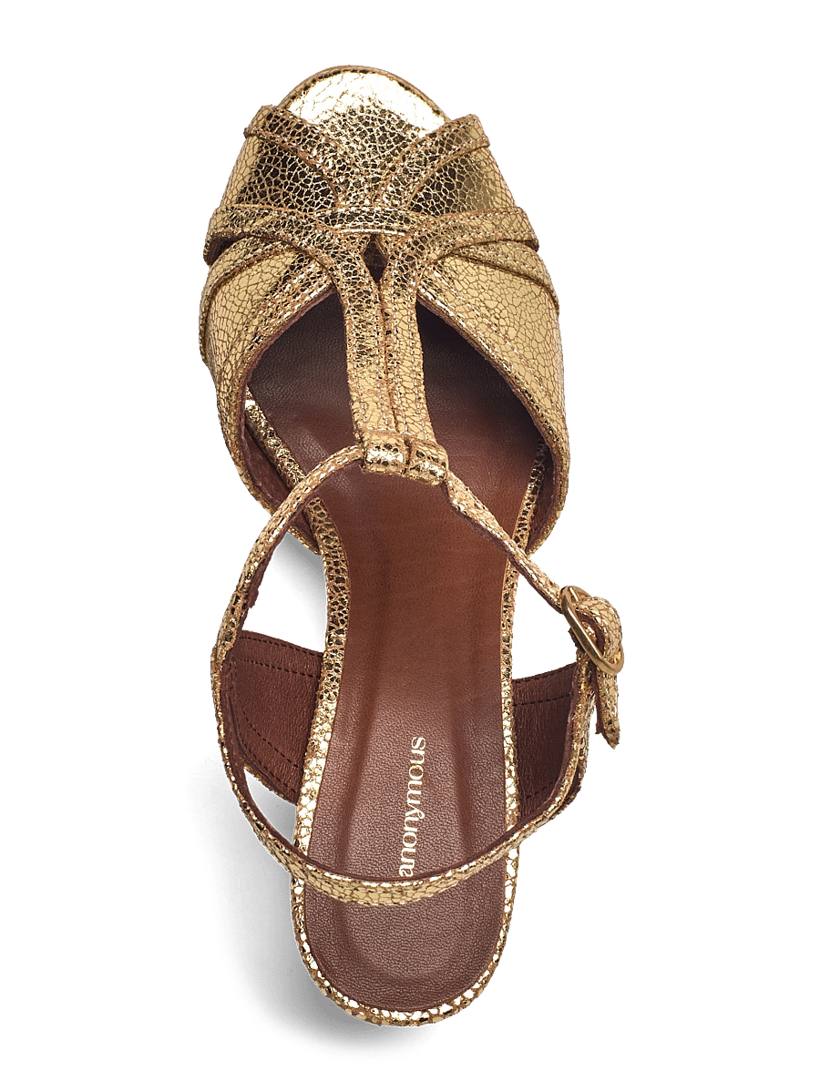 Anonymous Copenhagen - Therese 55 - sandaler med hæl - crackled metallic goat gold - 4