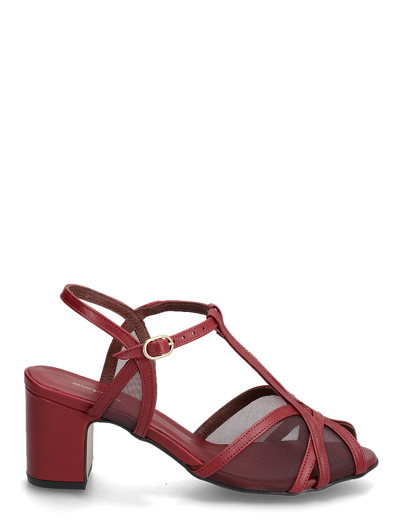 Anonymous Copenhagen - Therese 55 mesh - sandaler med hæl - shiny lamb & mesh pomegranate - 1
