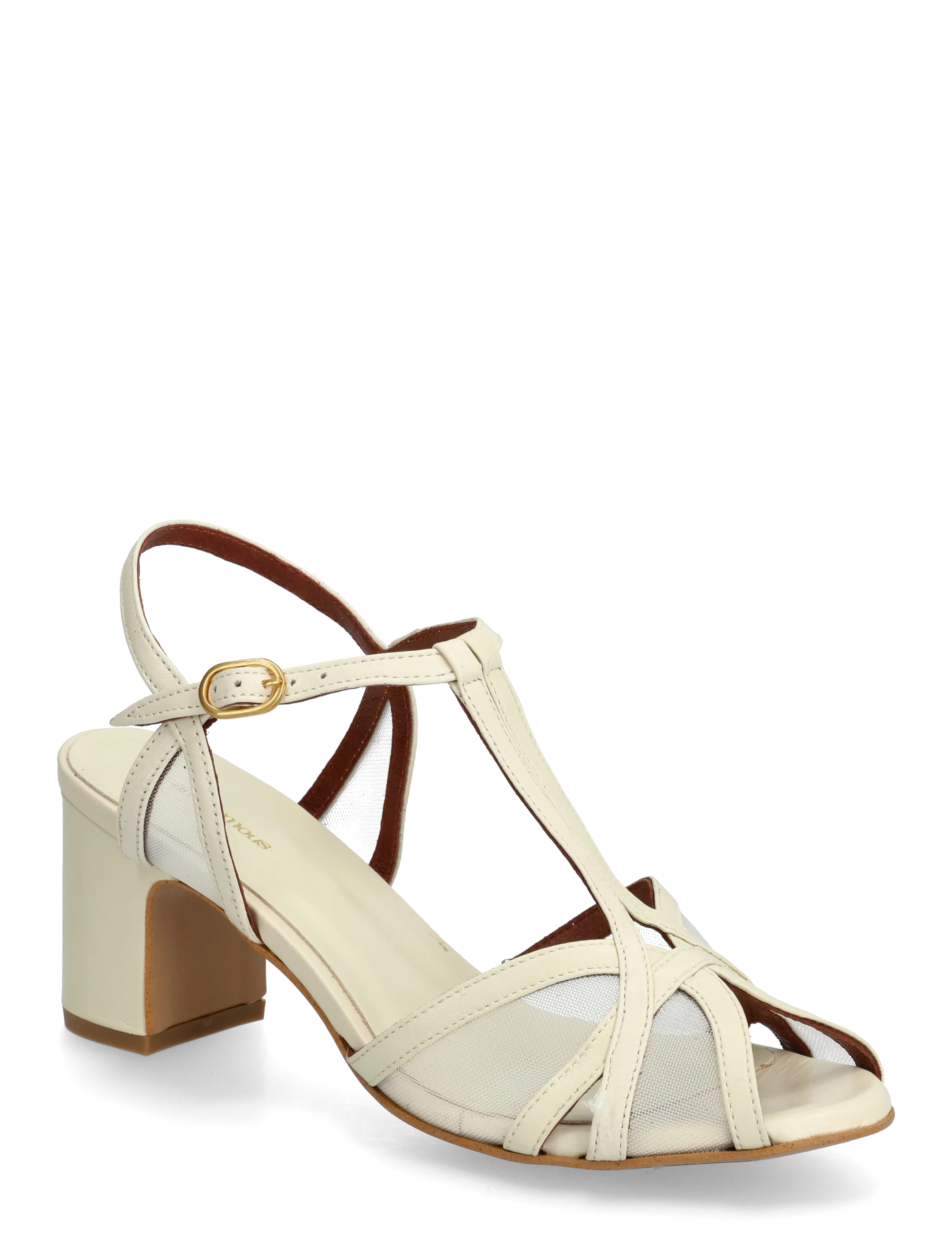 Anonymous Copenhagen Therese 55 mesh - Sandaler - SHINY LAMB & MESH WHITE SAND / cream