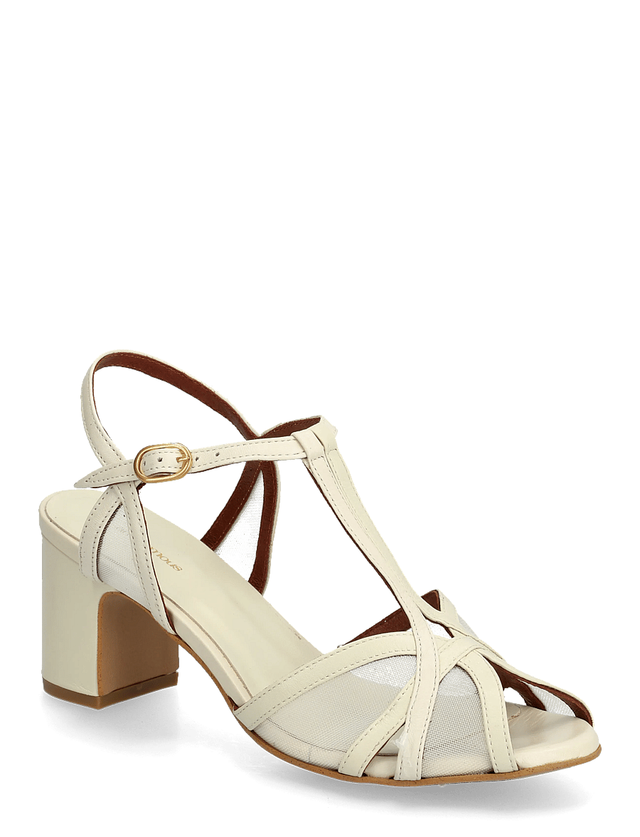 Anonymous Copenhagen - Therese 55 mesh - sandaler med hæl - shiny lamb & mesh white sand - 0