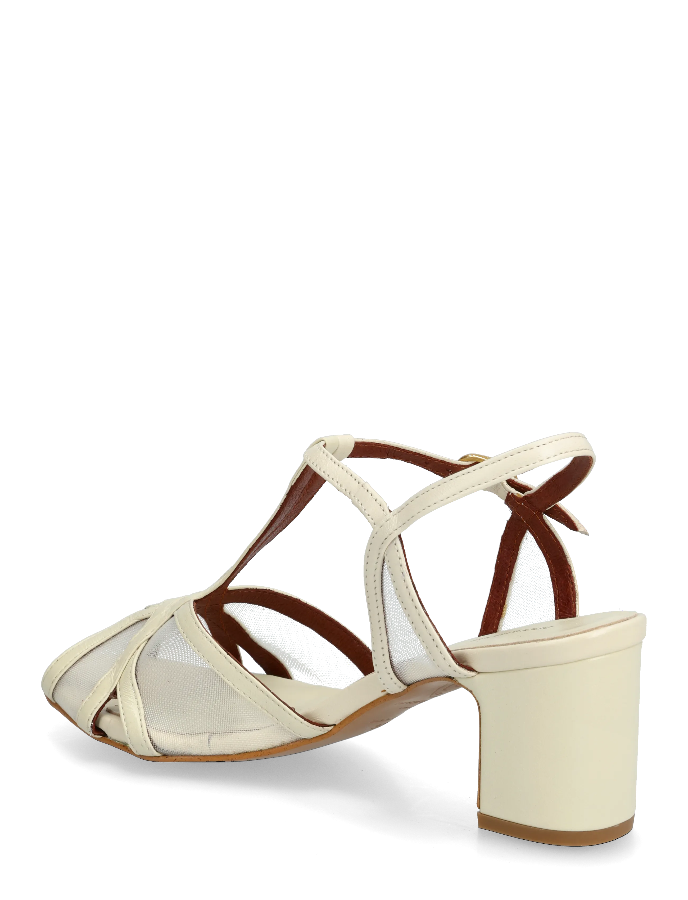 Anonymous Copenhagen - Therese 55 mesh - sandaler med hæl - shiny lamb & mesh white sand - 2