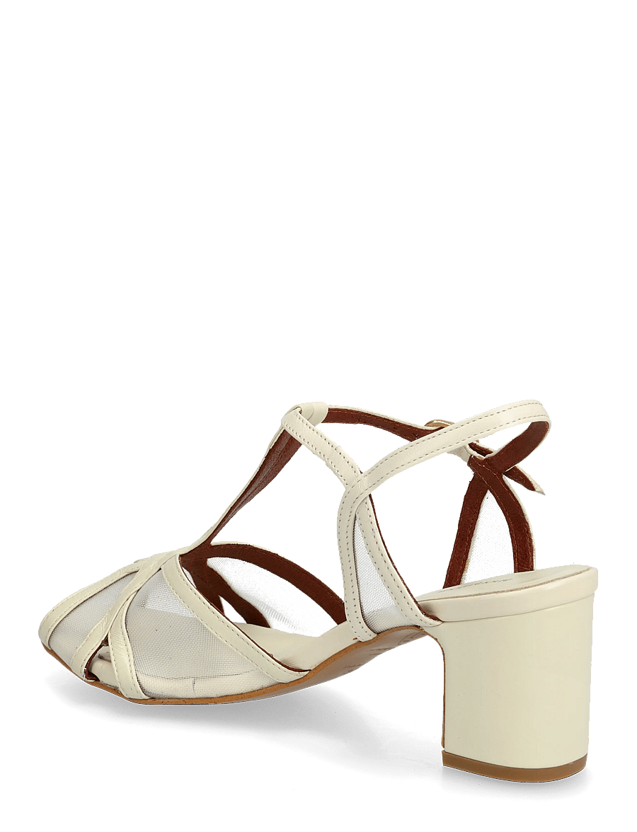 Anonymous Copenhagen - Therese 55 mesh - sandaler med hæl - shiny lamb & mesh white sand - 2