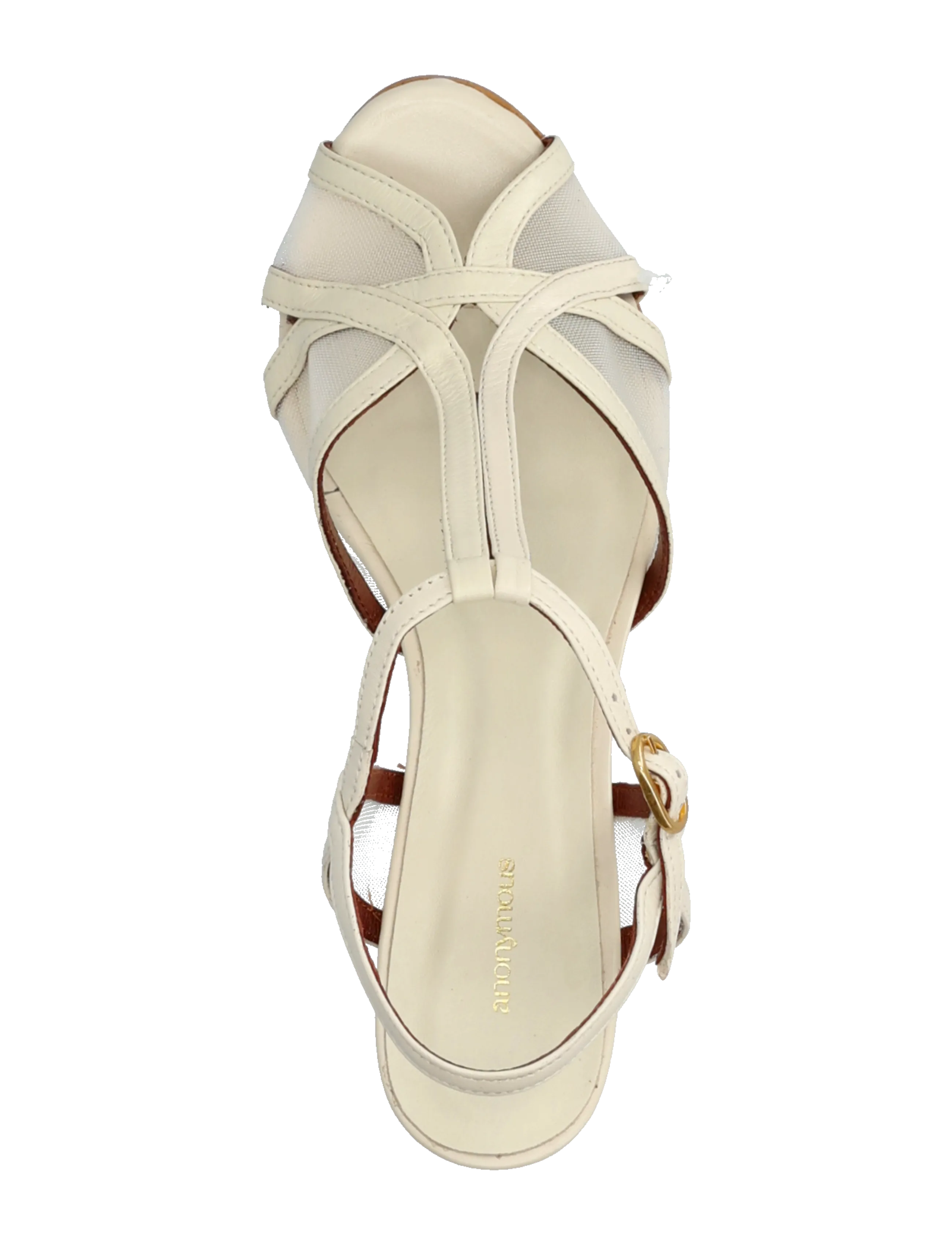 Anonymous Copenhagen - Therese 55 mesh - sandaler med hæl - shiny lamb & mesh white sand - 3