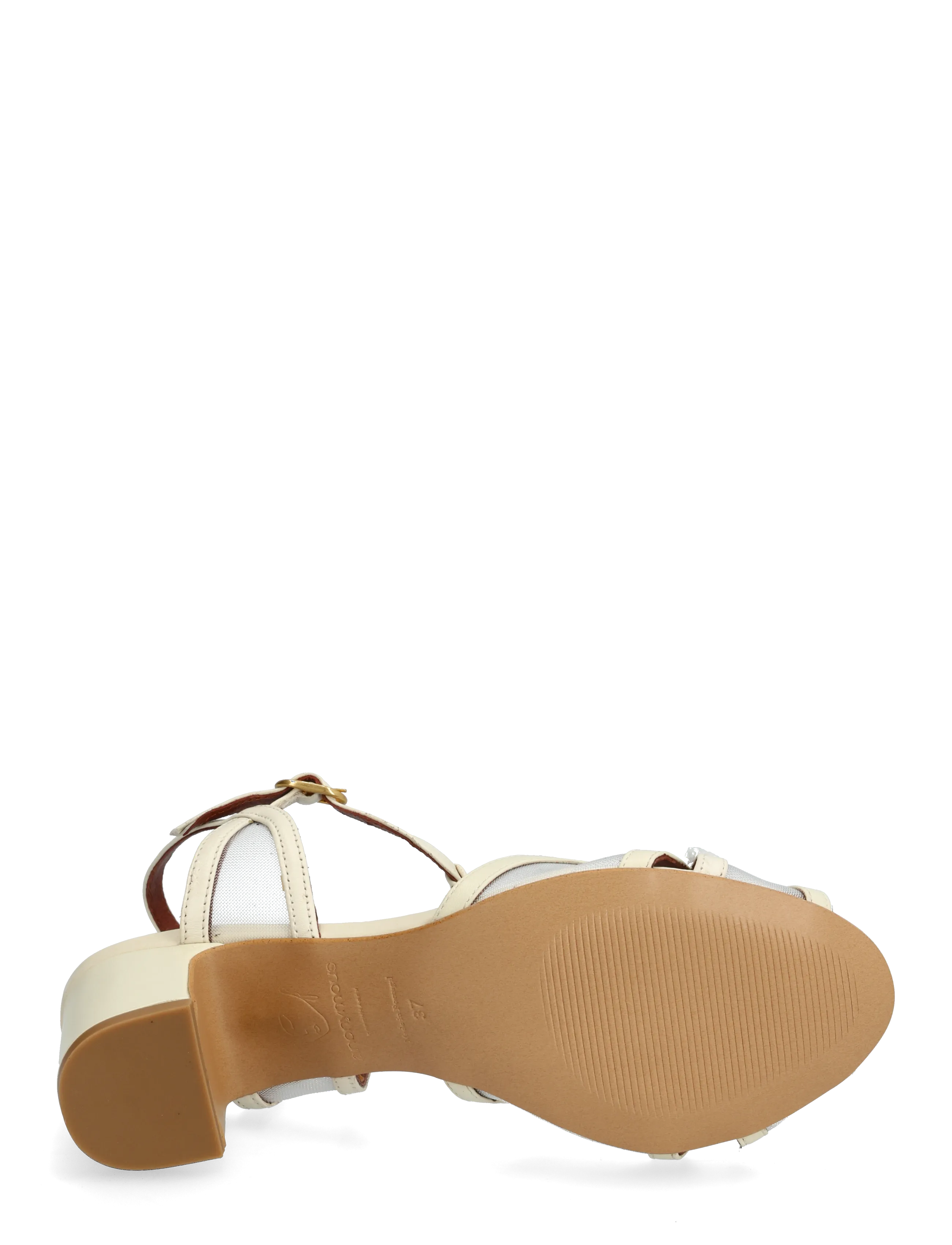 Anonymous Copenhagen - Therese 55 mesh - sandaler med hæl - shiny lamb & mesh white sand - 4