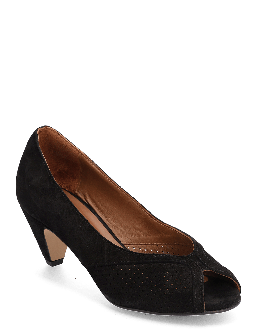 Anonymous Copenhagen - Tiffany stiletto - bateliai atviru priekiu - calf suede black - 0
