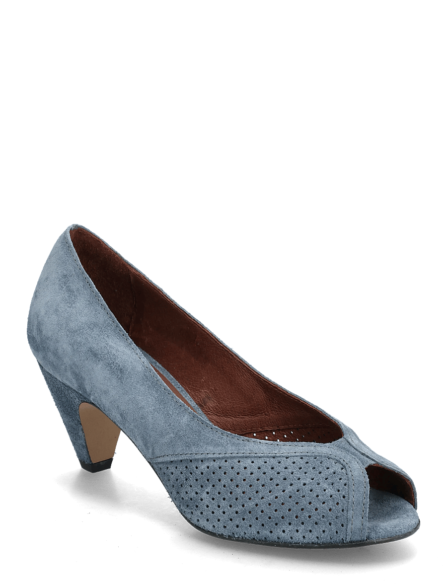 Anonymous Copenhagen - Tiffany stiletto - open toe shoes - calf suede denim blue - 0