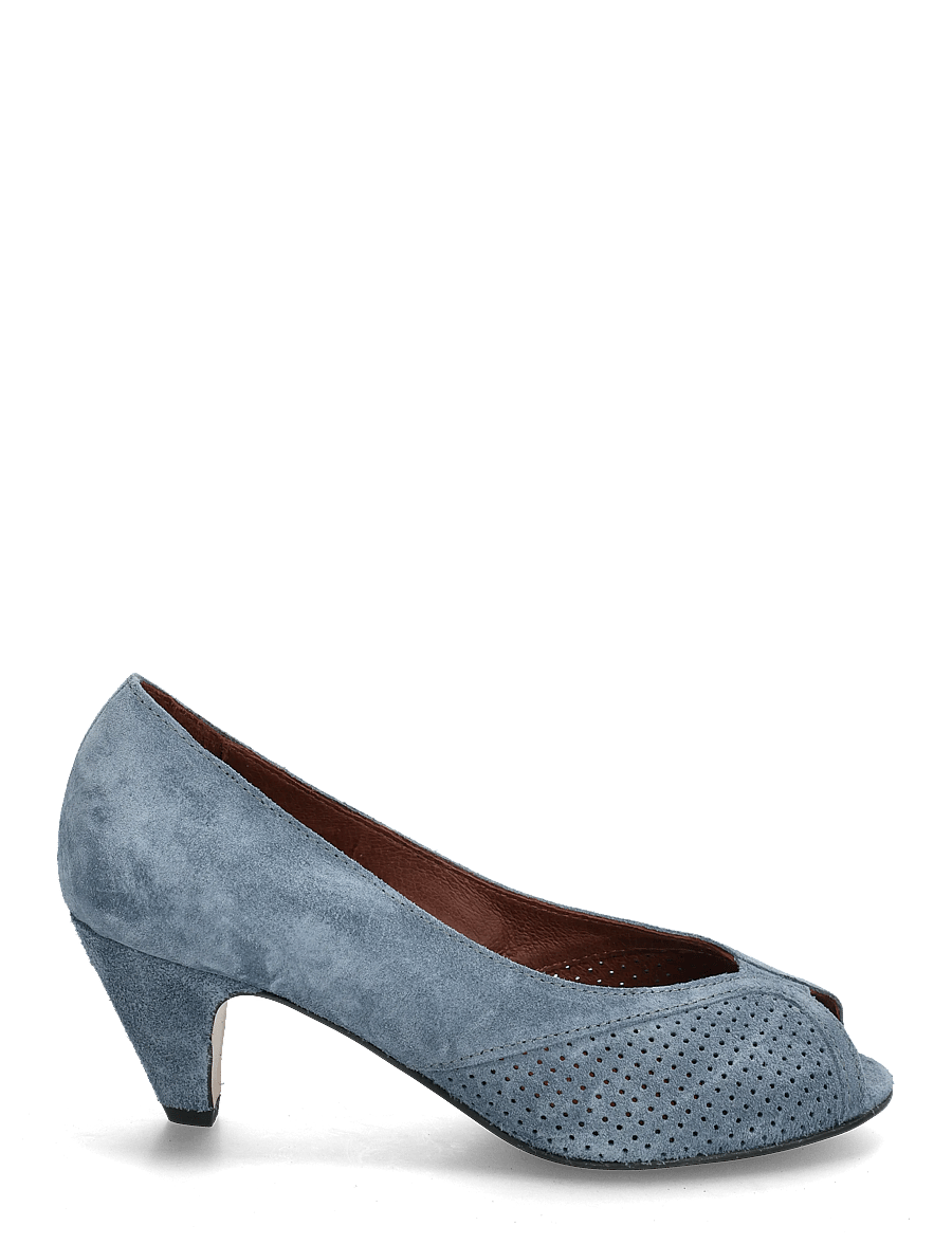 Anonymous Copenhagen - Tiffany stiletto - open toe shoes - calf suede denim blue - 1