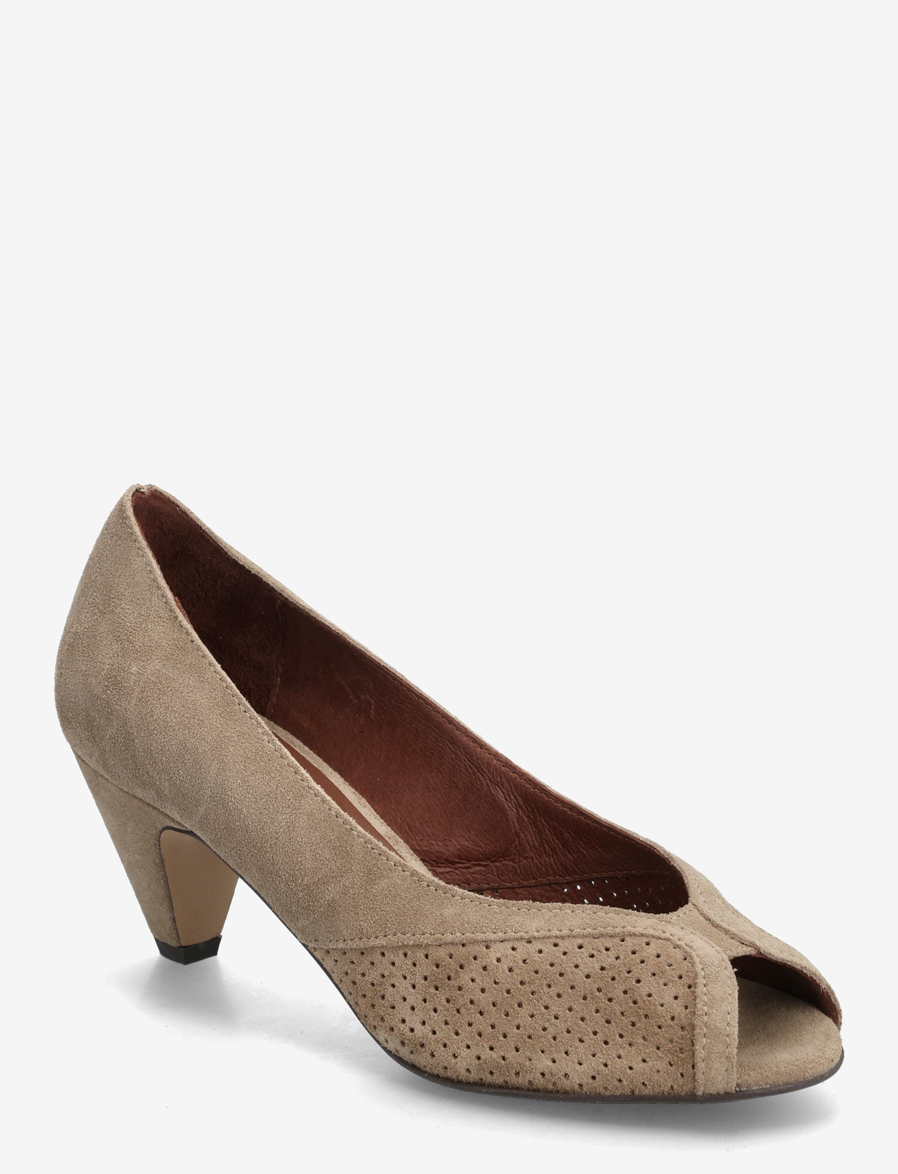 Anonymous Copenhagen - Tiffany stiletto - peeptoes - calf suede mushroom - 0