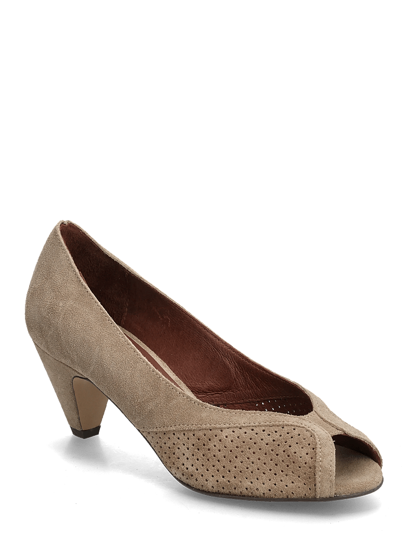 Anonymous Copenhagen - Tiffany stiletto - peeptoes - calf suede mushroom - 0