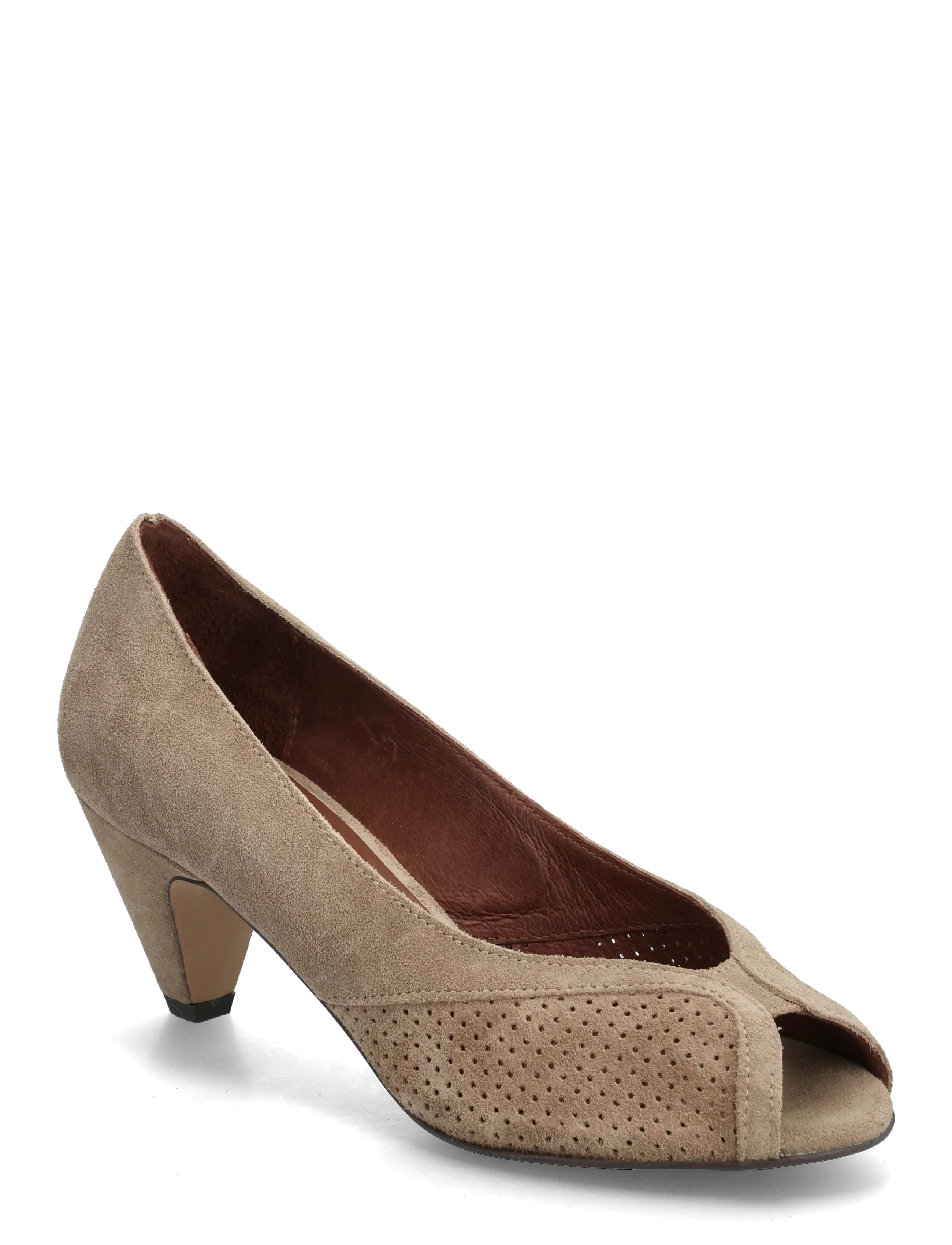 Anonymous Copenhagen Tiffany stiletto - Peeptoes - CALF SUEDE MUSHROOM / beige