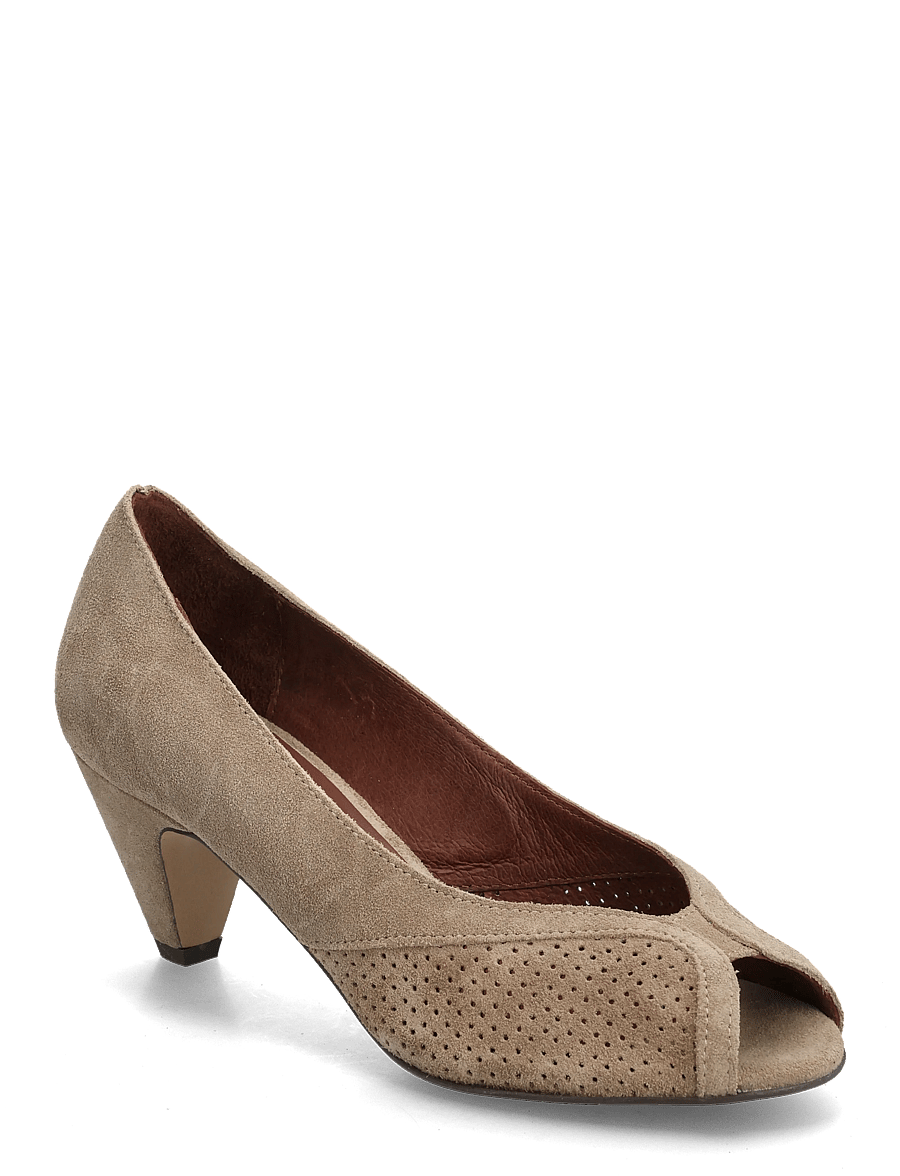 Anonymous Copenhagen - Tiffany stiletto - open toe shoes - calf suede mushroom - 0