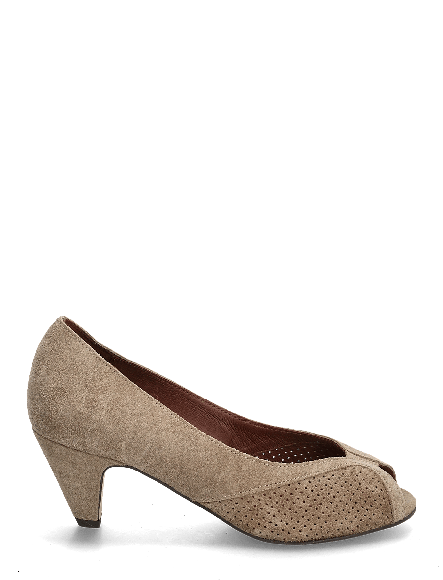 Anonymous Copenhagen - Tiffany stiletto - avatud varbaosaga kingad - calf suede mushroom - 1