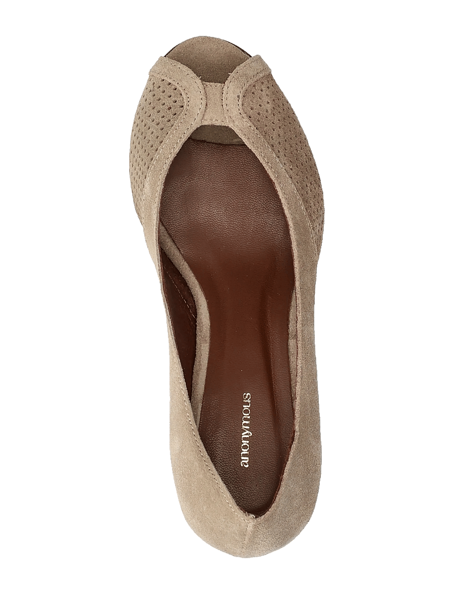 Anonymous Copenhagen - Tiffany stiletto - open toe shoes - calf suede mushroom - 3